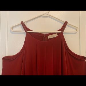 Michael Kors Plus Size Cold-Shoulder Top, Red, 3X